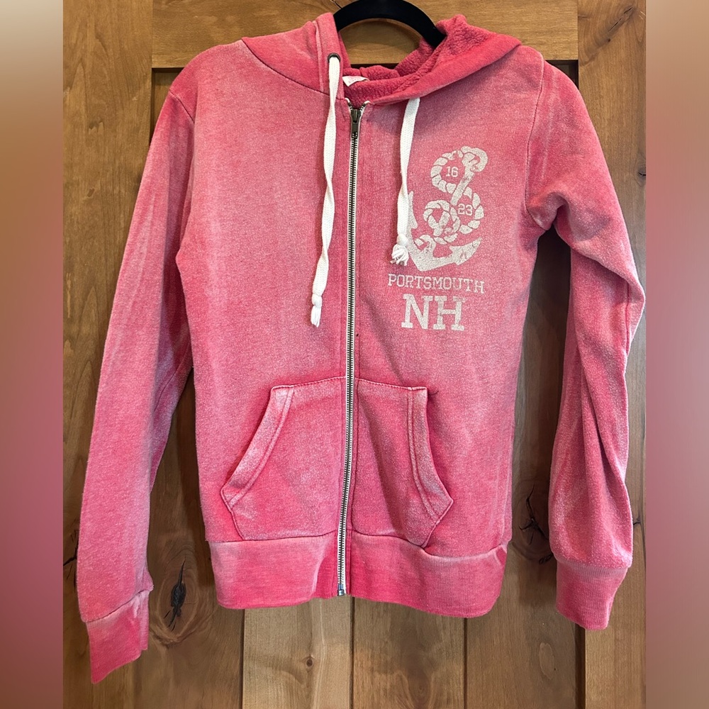 Red zip up Portsmouth sweater